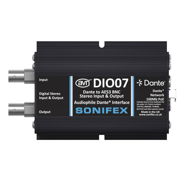 Sonifex Sonifex AVN-DIO07 Dante® to AES-3id BNC Stereo Input & Output