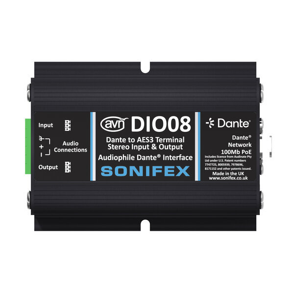 Sonifex Sonifex AVN-DIO08 Dante® to AES3 Terminal Block Stereo Input & Output