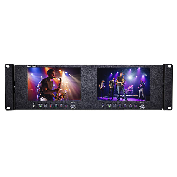 Marshall Marshall V-702W-12G Dual 7" 3RU Rackmount Monitor 12G with Waveform