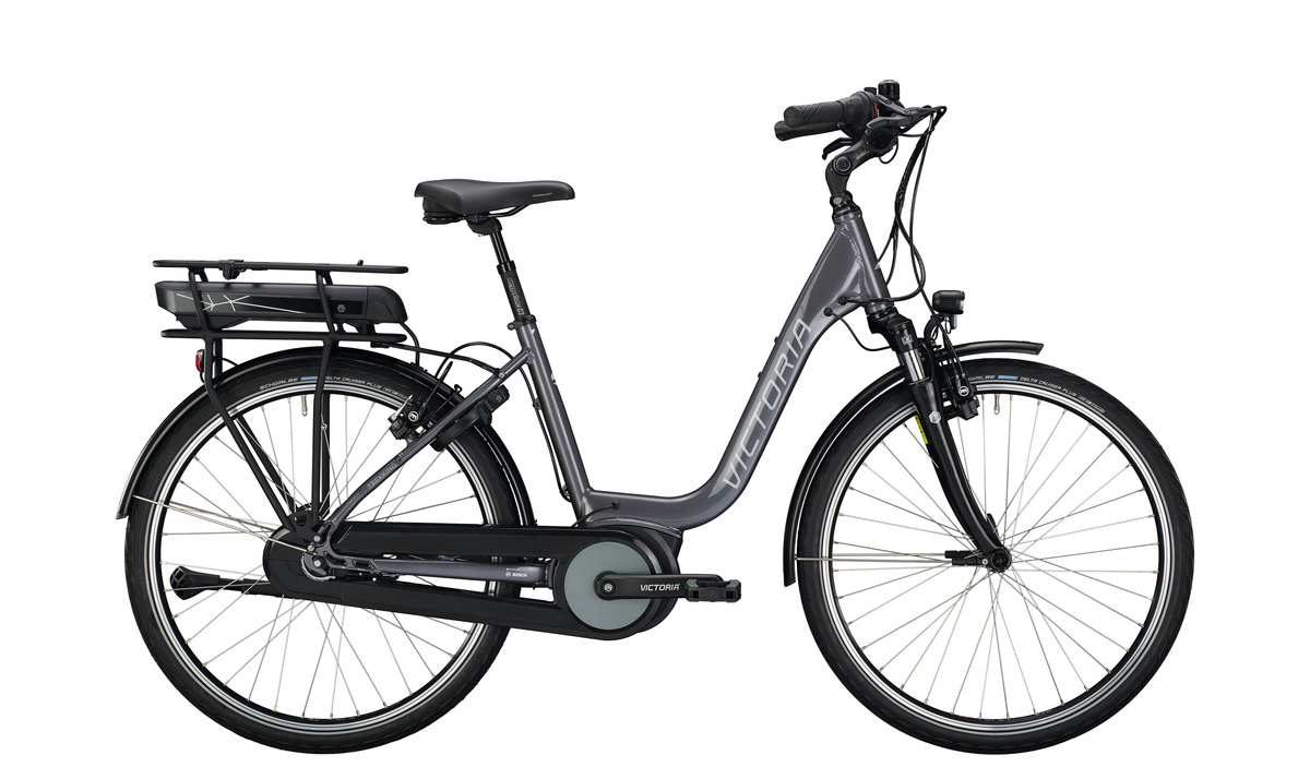 Elektrische fiets dames Kopen?✓ Victoria etrekking 5.5 h stone grey -  AktieBikes.nl