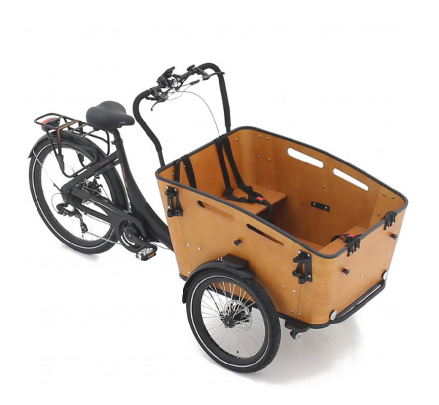 Elektrische bakfiets Kopen?✓ Vogue Superior 3 7v zwart/bruin bakfiets -  AktieBikes.nl