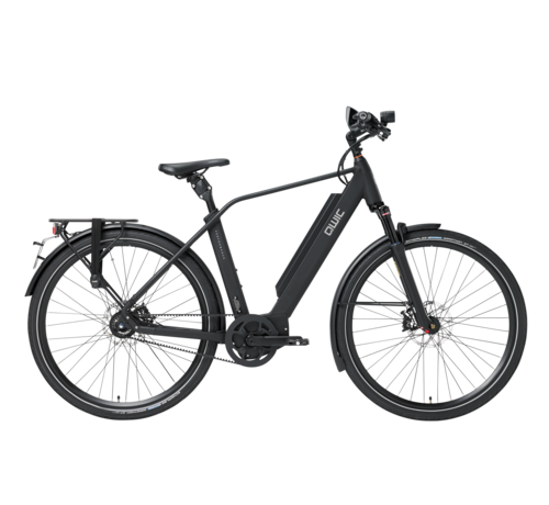Elektrische stadsfiets heren Kopen?✓ Qwic e-bike performance ma11speed  diamond black - AktieBikes.nl