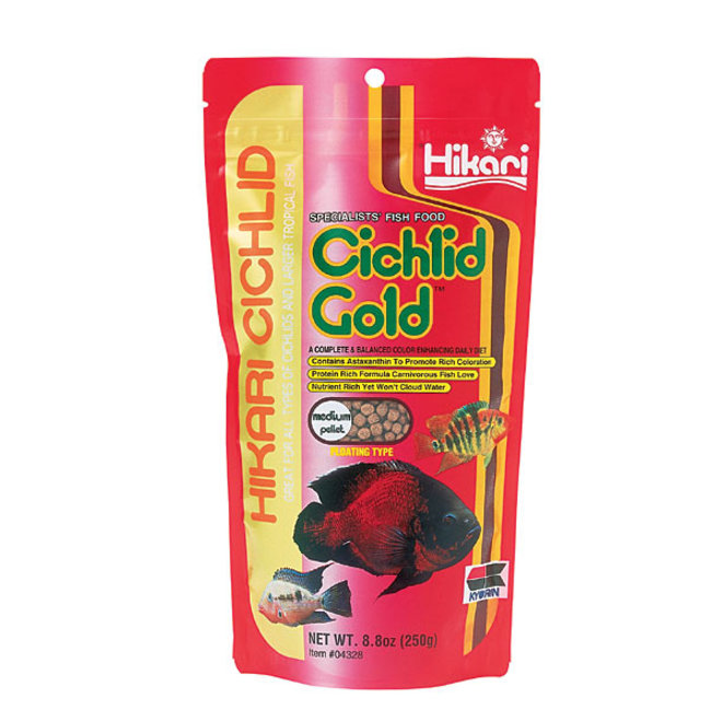 Hikari Cichlid Gold Medium pellet 250 gram, drijvende pellets