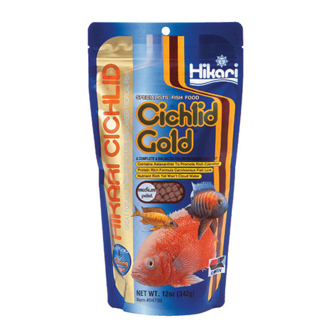 Hikari Cichlid Gold Medium pellet 342 gram, zinkende pellets