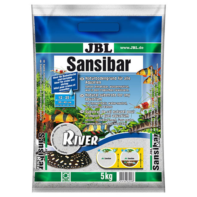 JBL Sansibar River 5 kg, fijne lichte met zwarte steentjes bodemgrond
