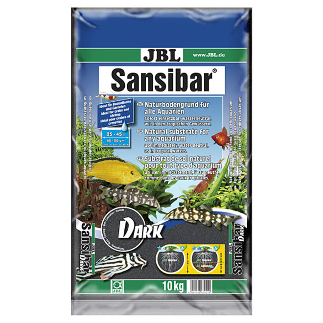 JBL Sansibar Dark 10 kg, fijne zwarte bodemgrond