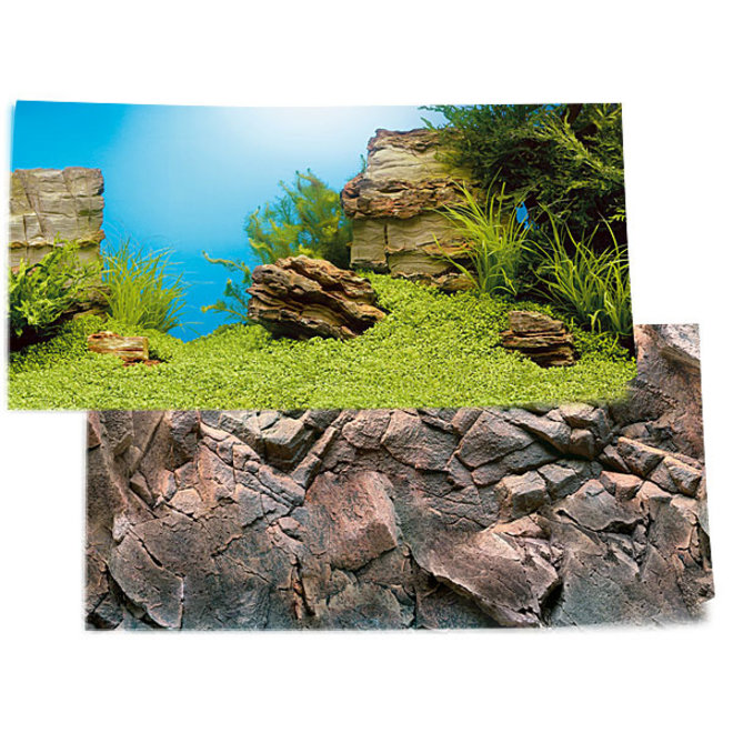 Juwel achterwand poster 1 L 100x50 cm onderwaterlandschap  rotsmotief