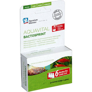 Aquarium Munster Aquavital Bactosprint 3x10ml + 8 g, bacteriën voor 6 weken