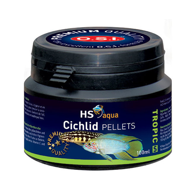 HS Aqua / O.S.I. Cichlid pellets S 100 ml/50 g, cichliden pellets