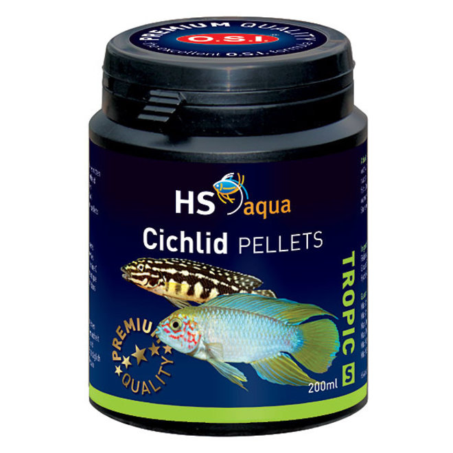 HS Aqua / O.S.I. Cichlid pellets S 200 ml/105 g, cichliden pellets