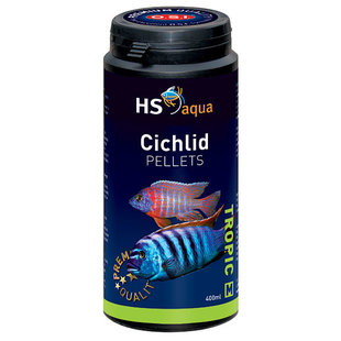HS Aqua / O.S.I. Cichlid pellets M 400 ml/210 g, cichliden pellets