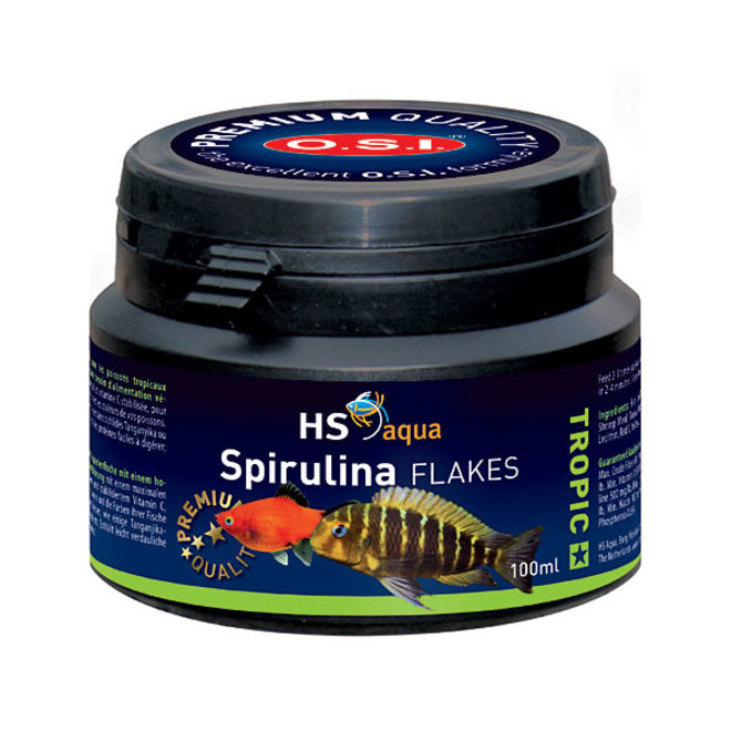 HS Aqua / O.S.I. Spirulina flakes 100 ml/18 g, spirulina vlokkenvoer