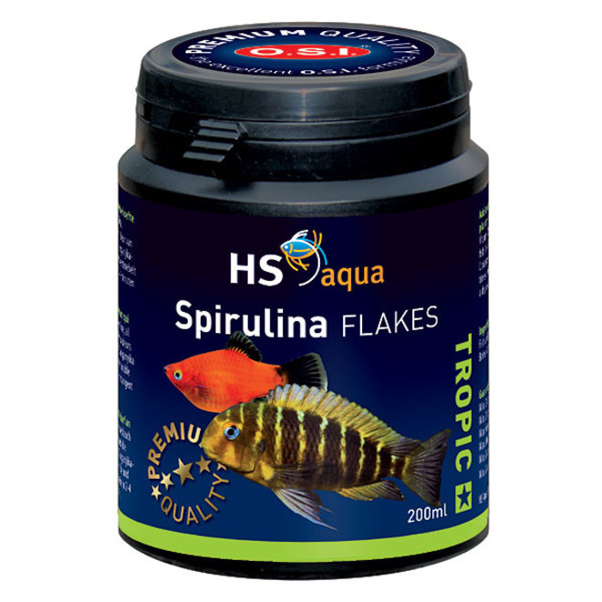 HS Aqua / O.S.I. Spirulina flakes 200 ml/35 g, spirulina vlokkenvoer