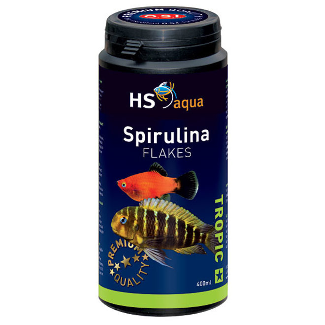 HS Aqua / O.S.I. Spirulina flakes 400 ml/70 g, spirulina vlokkenvoer