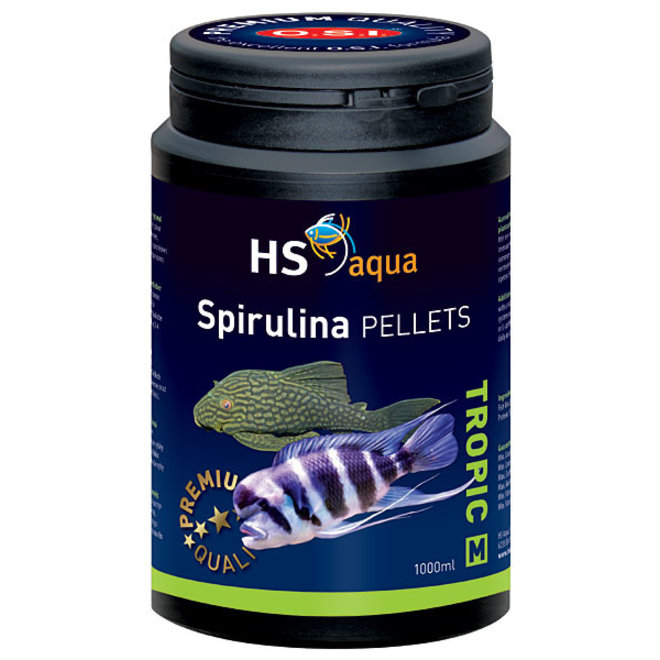 HS Aqua / O.S.I. Spirulina pellets M 1000 ml/525 g, spirulina pellets