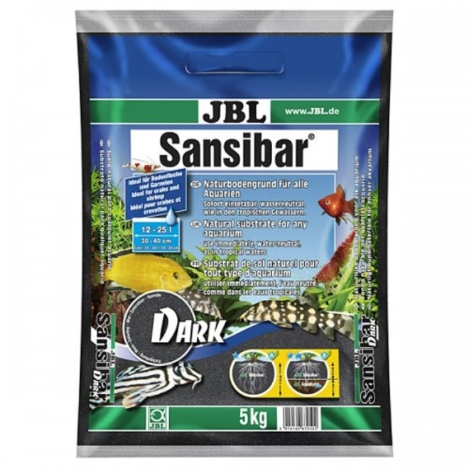 JBL Sansibar Dark 5 kg, fijne zwarte bodemgrond