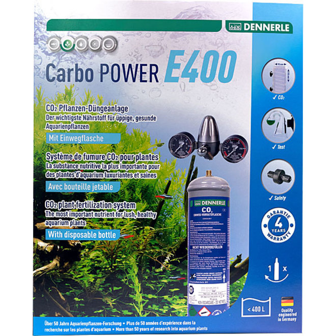 Dennerle Carbo POWER E400 met wegwerpfles tot 400 liter - voor al uw aquariumplanten producten