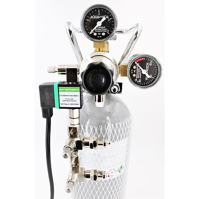 Aqua-Noa CO2 drukregelaar Profi M2RV-MV met 2 fijnregelventielen en magneetventiel