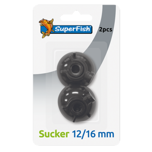 Superfish zuignap met clip 12/16 mm 2 stuks zwart