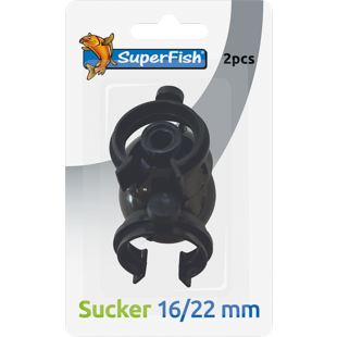 Superfish zuignap met clip 16/22 mm 2 stuks zwart