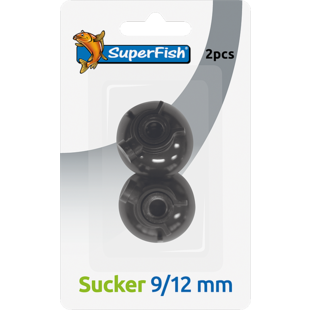 Superfish zuignap met clip 9/12 mm 2 stuks zwart