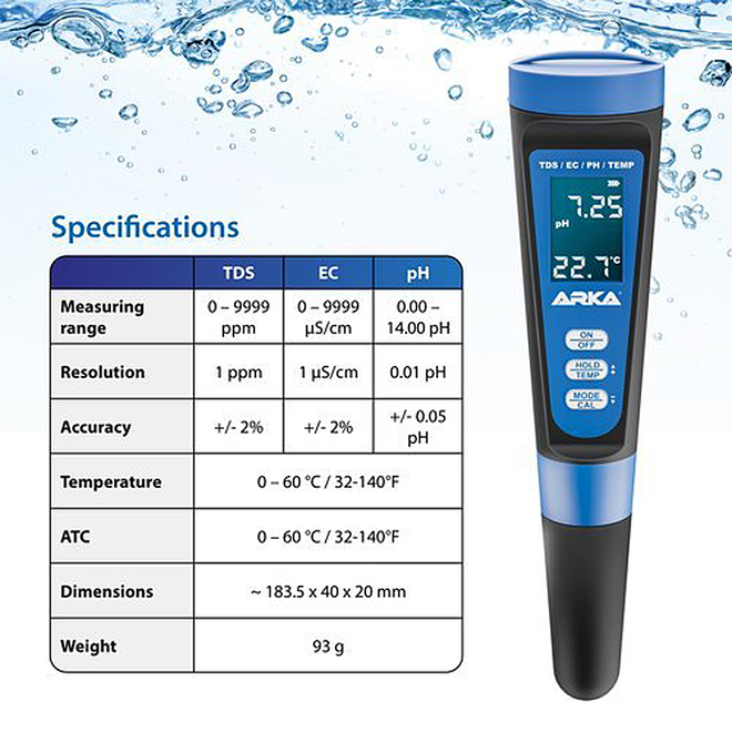 Arka myAqua pH/TDS/EC meter