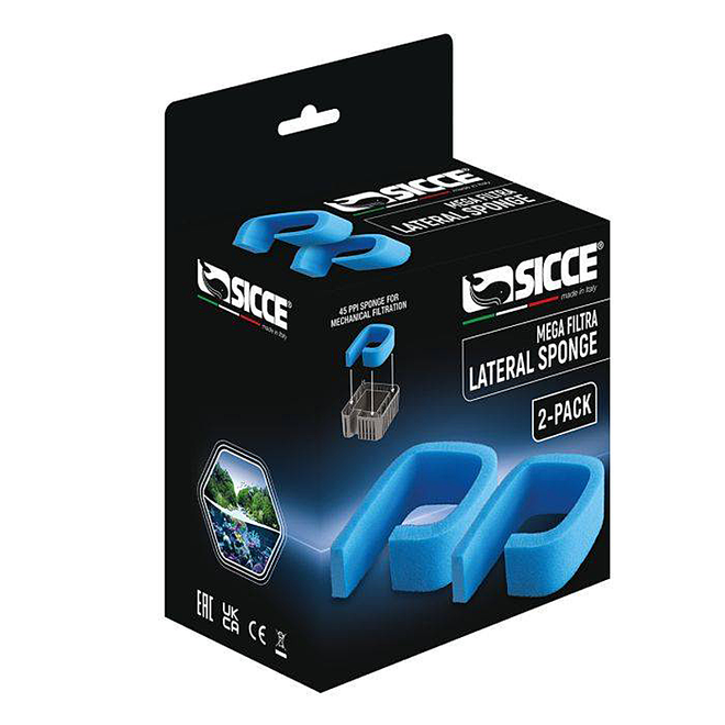 Sicce Mega Filtra Lateral blauwe spons 2 stuks