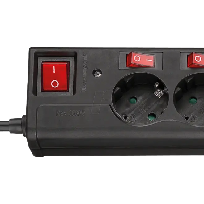 Goobay Stekkerdoos met overspanningsbeveiliging, 6-voudig