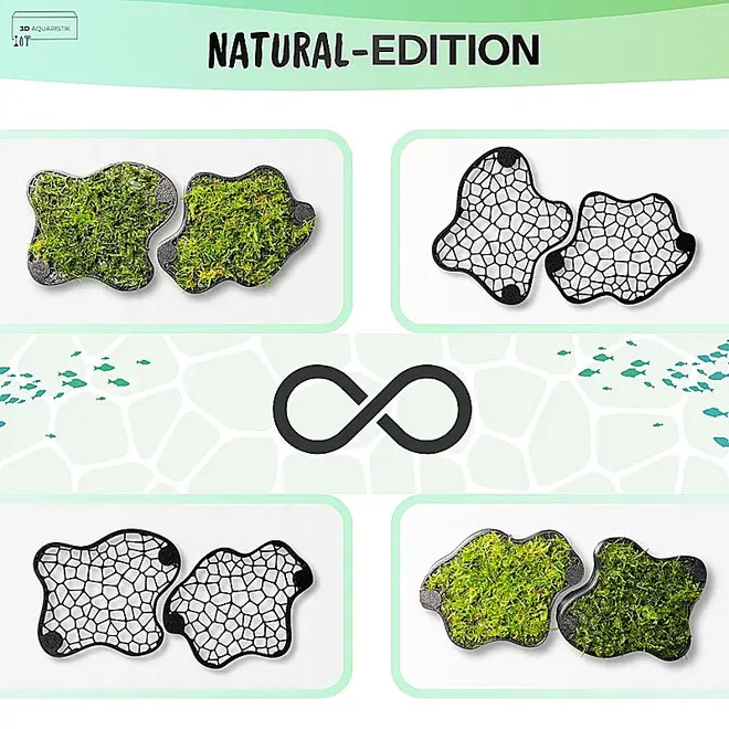3D Aquaristik 2x Moswanden Natural Edition (excl. mos)