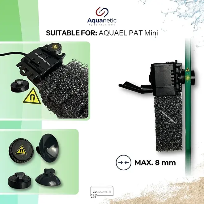 3D Aquaristik Magneethouder voor Aquael Pat Mini