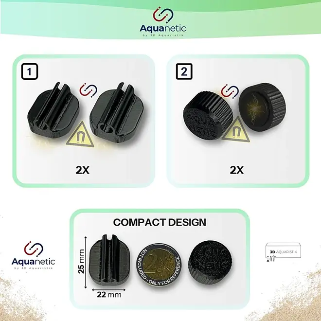 3D Aquaristik Magnetische Slanghouder 4/6 mm 2 stuks