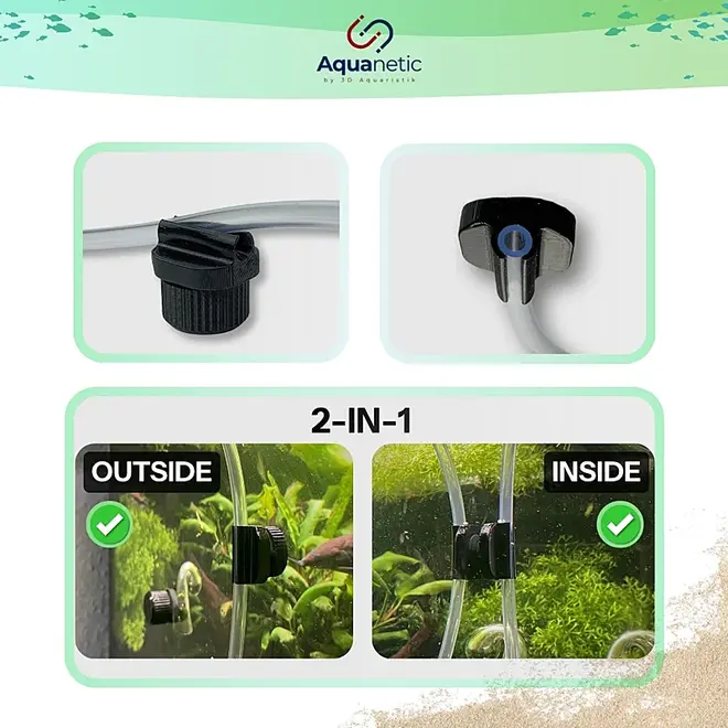 3D Aquaristik Magnetische Slanghouder 4/6 mm 2 stuks