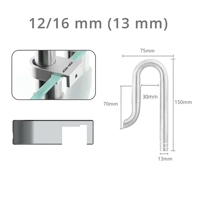 Aqua-Noa RVS Compacte uitstroombuis incl. montagebeugel