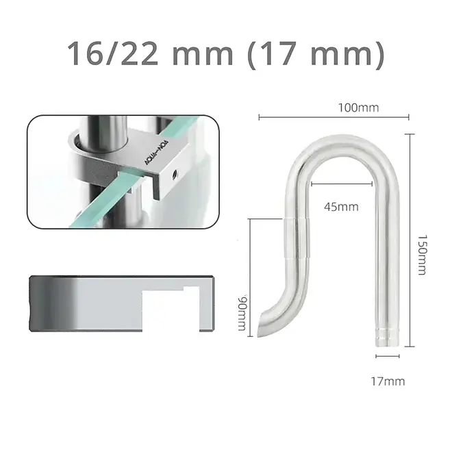 Aqua-Noa RVS Compacte uitstroombuis incl. montagebeugel
