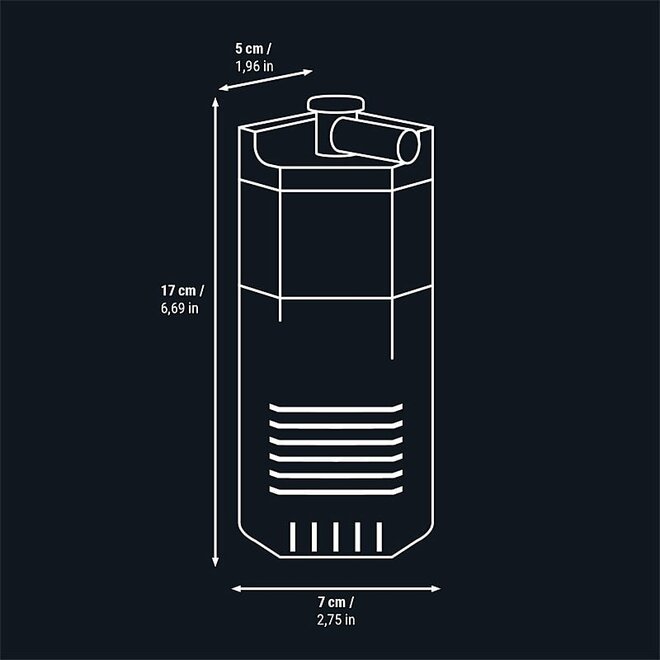 Dennerle Nano Corner Filter 40 incl. 2 filterelementen – waarvan 1 gratis