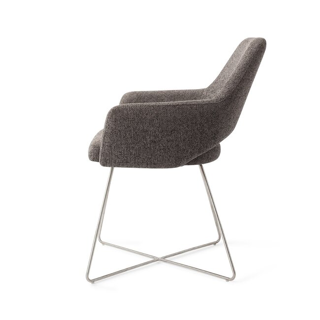 Jesper Home Yanai Eetkamerstoel - Amazing Grey Cross Steel