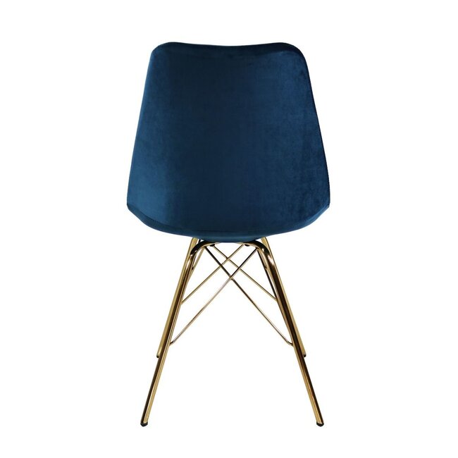 Kick Collection Kuipstoel Velvet Donkerblauw - Goud frame