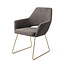 Jesper Home Yanai Eetkamerstoel - Amazing Grey, Slide Gold