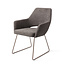 Jesper Home Yanai Eetkamerstoel - Amazing Grey, Slide Rose Gold