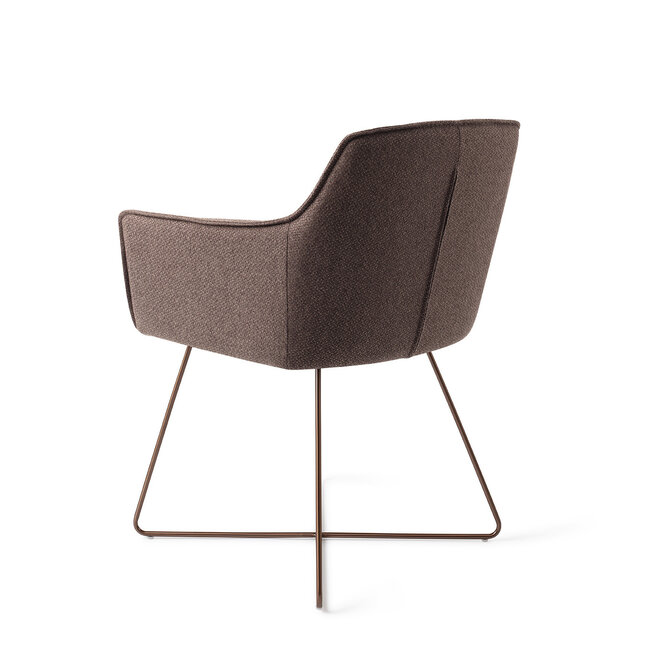 Jesper Home Hofu Eetkamerstoel - Potters Clay, Cross Rose Gold