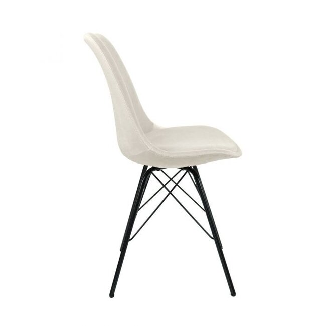 Kick Collection Kuipstoel Velvet Ivoor - Zwart frame