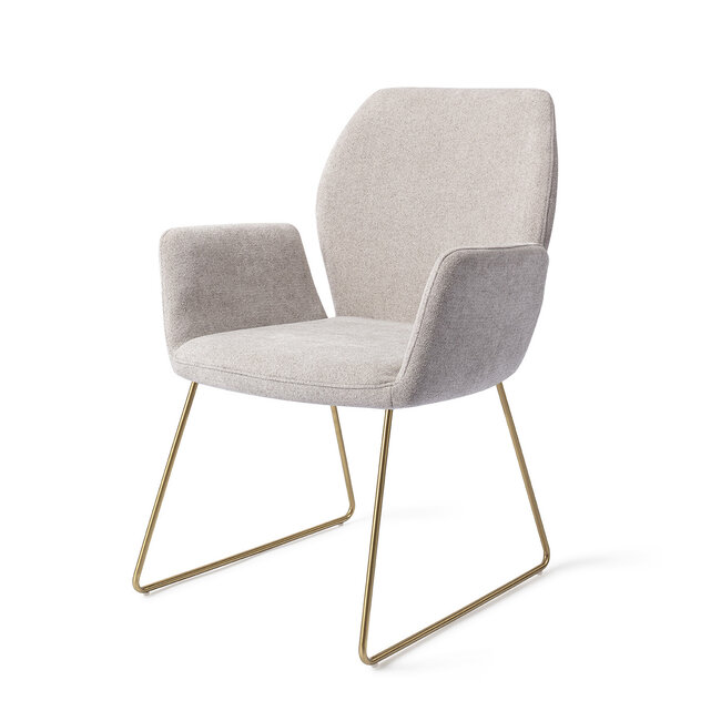Jesper Home Misaki Eetkamerstoel - Pretty Plaster, Slide Gold