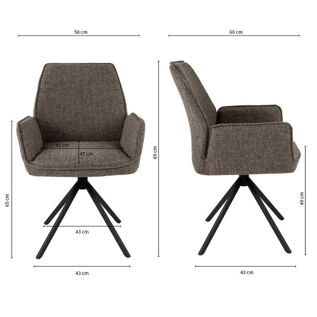 Kick Collection Eetkamerstoel Lex - Taupe