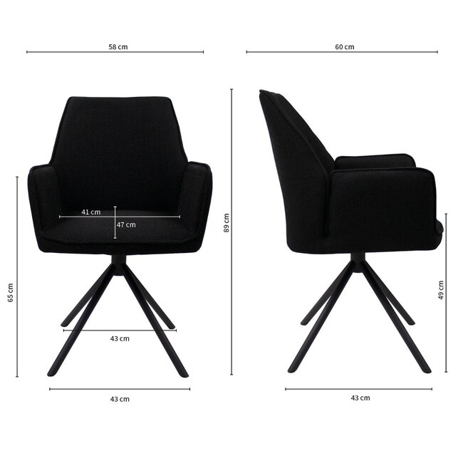 Kick Collection Eetkamerstoel Lex - Zwart