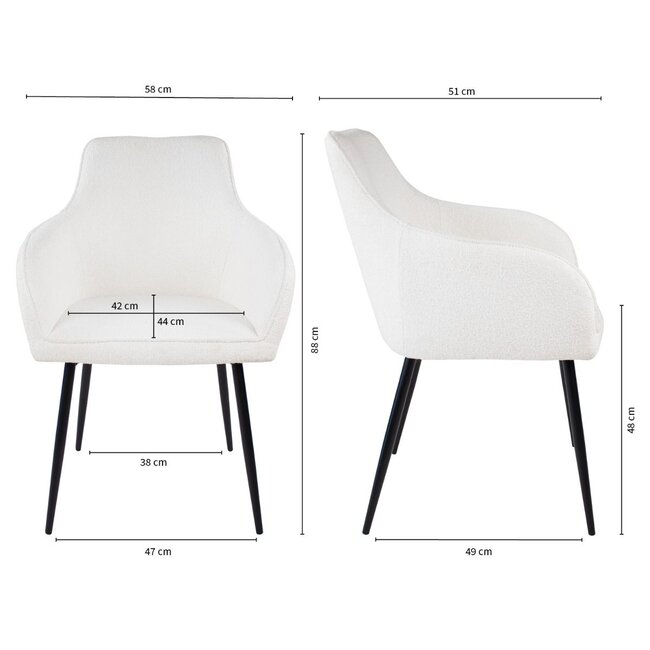 Kick Collection Eetkamerstoel Maud - Wit