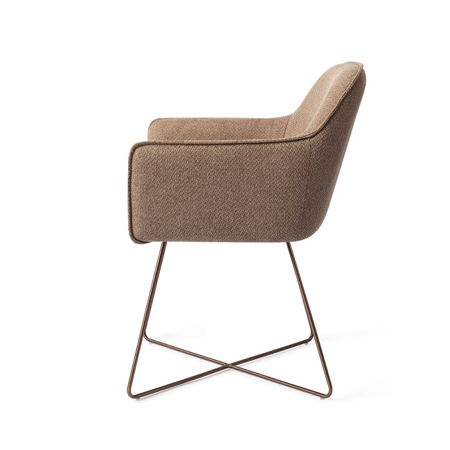 Jesper Home Hofu French Toast Eetkamerstoel - Cross Rose Gold