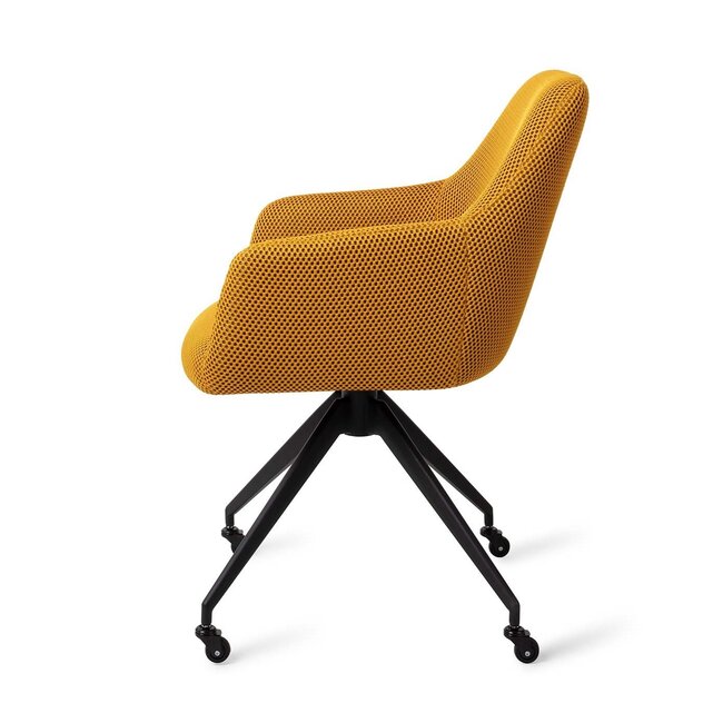 Jesper Home Hiroo Groovy Garam Eetkamerstoel - Glide Black