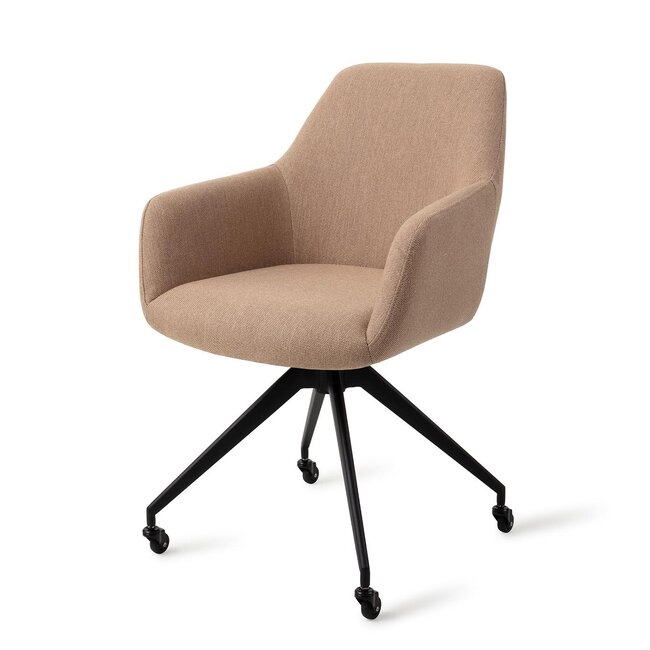 Jesper Home Hiroo Whisper Wheat Eetkamerstoel - Glide Black