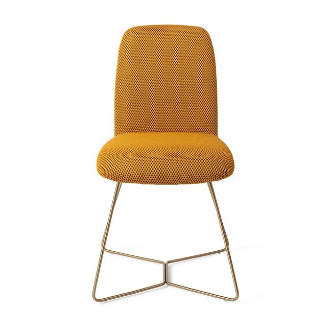 Jesper Home Taiwa Groovy Garam Eetkamerstoel - Beehive Gold
