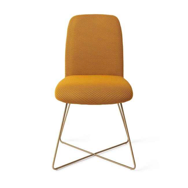 Jesper Home Taiwa Groovy Garam Eetkamerstoel - Cross Gold